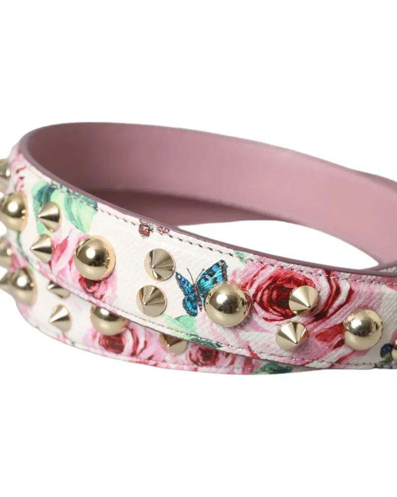 Dolce & Gabbana Women's Pink Floral Handbag Accessory Shoulder Strap Calf Leather Bag Pink