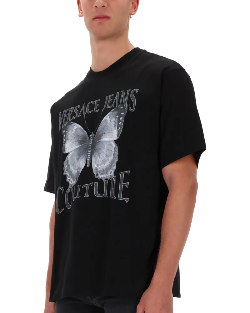 Versace Jeans Butterfly Logo T-Shirt — Black Black