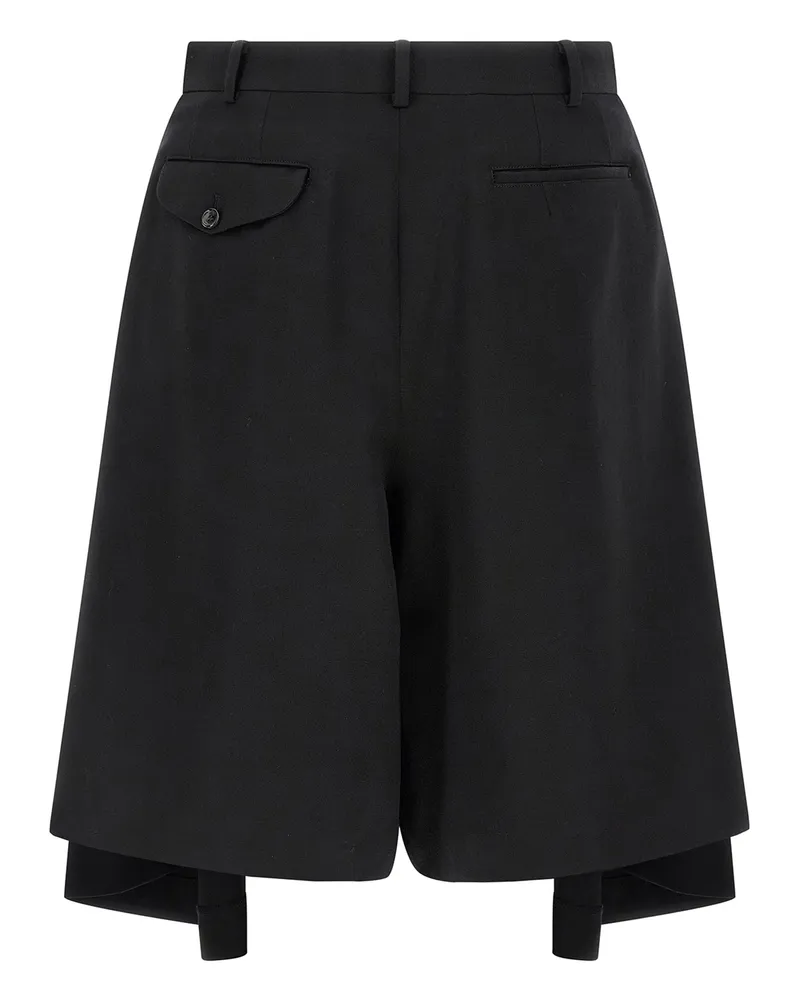 Comme des Garçons Men's Black Wool Bermuda Shorts Black
