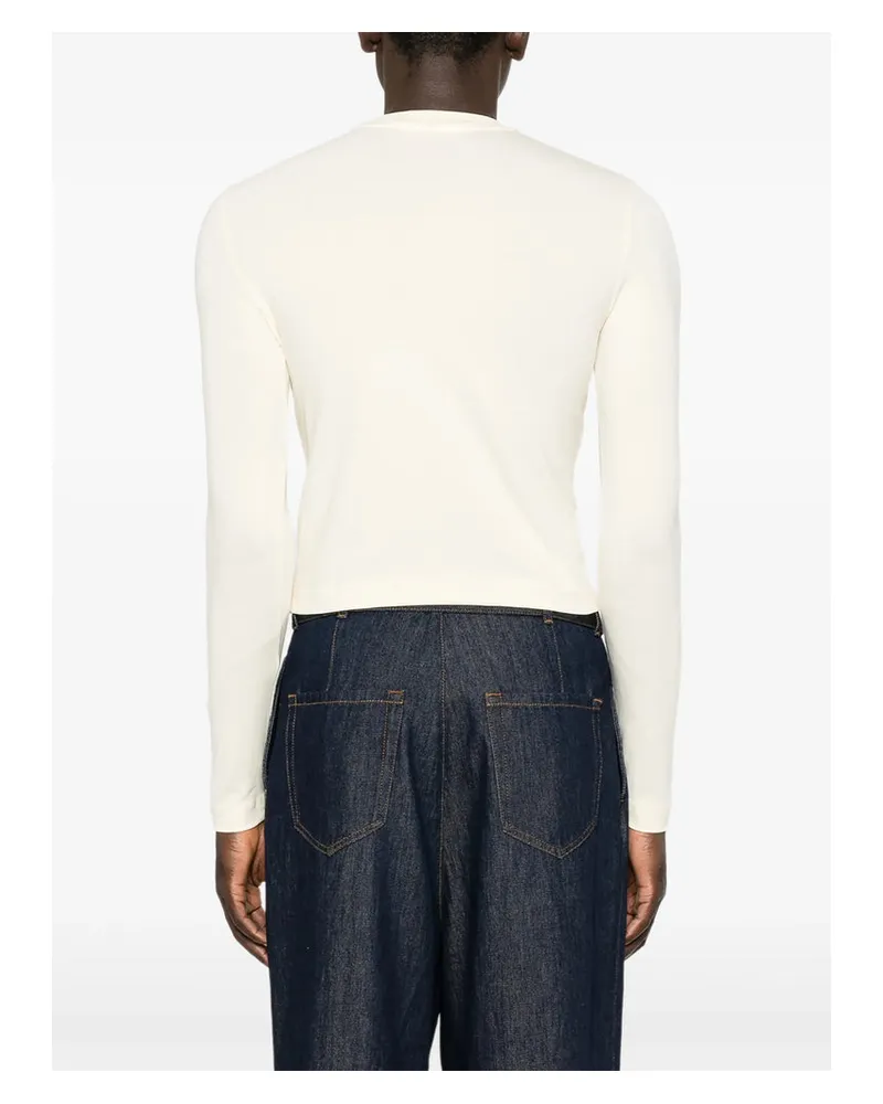 Jacquemus Logo-Patch Cotton Long-Sleeved T-Shirt — Beige Beige