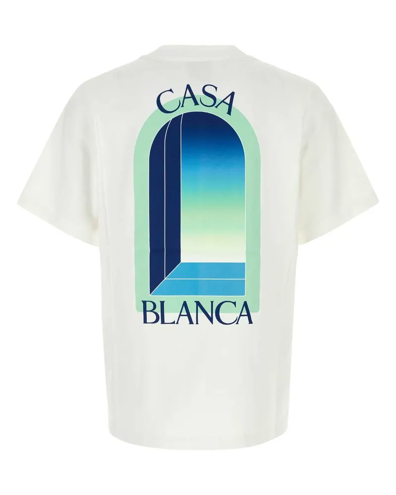 Casablanca Paris Men's White Cotton T-Shirt Gradientarch Exterior: Organic Maglieria Sweater White