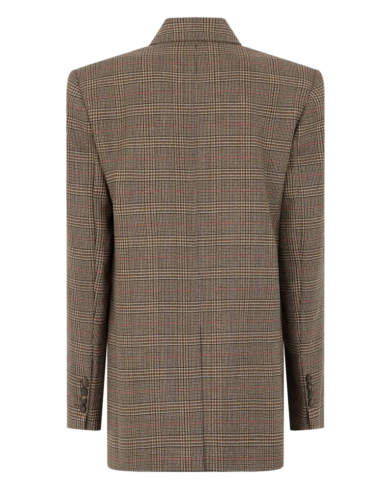 Max Mara Women's Checked Jacket Black Black-Natural Virgin Wool Blazers Black/natural Black