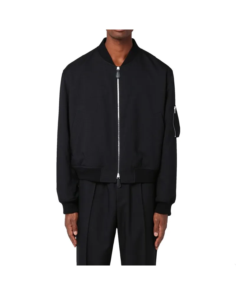 Jil Sander Men's Black Polyester Bomber Clothing Black