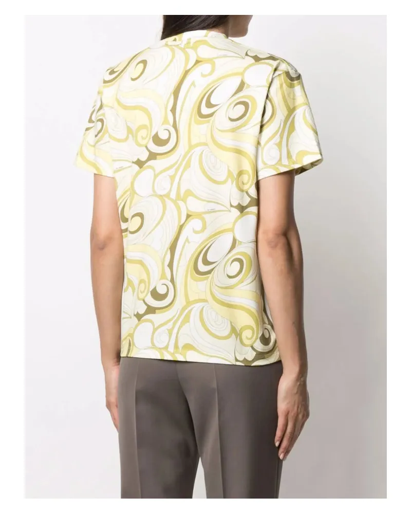 Raf Simons Abstract Swirl Print T-Shirt — Yellow Yellow