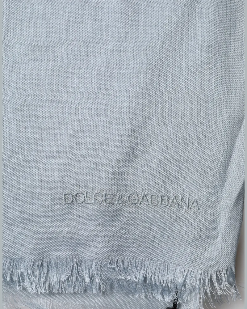 Dolce & Gabbana Women's Light Blue Cashmere Knitted Shawl Pl+se+ws Accessory Blue