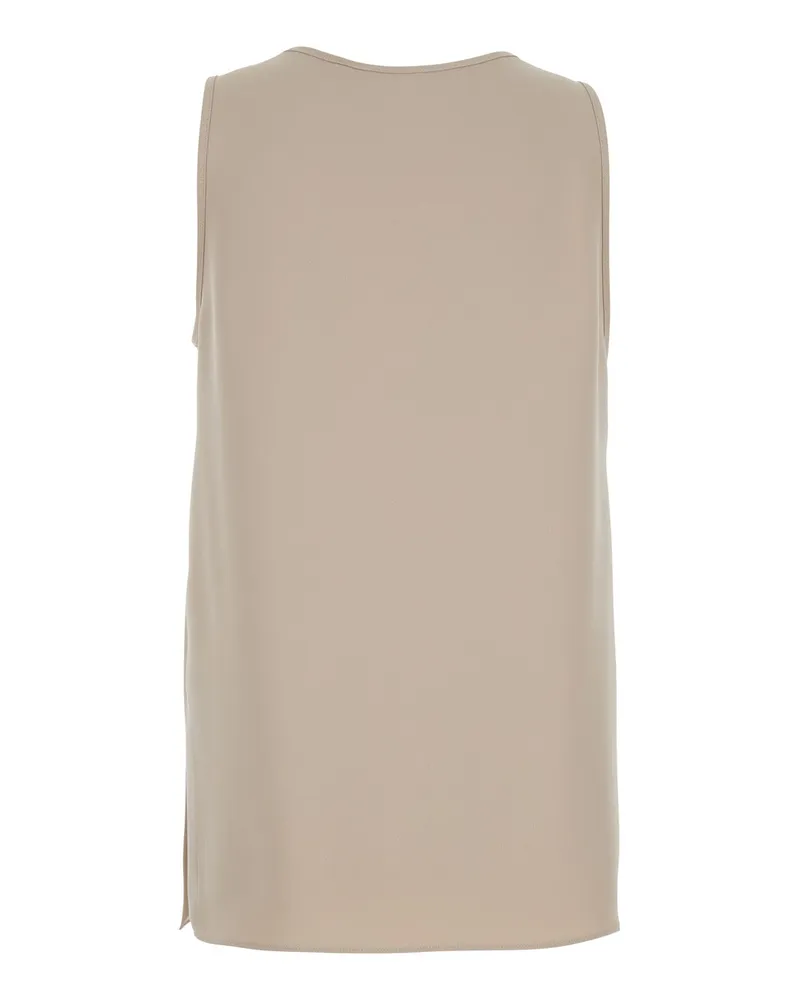 P.A.R.O.S.H. Women's Sleeveless Top Beige Polyester Tops Beige