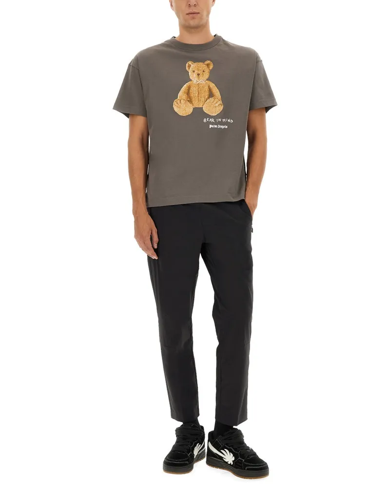 Palm Angels Printed Cotton T-Shirt — Gray Gray