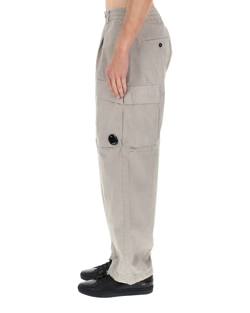 C.P. Company Boxy Cotton Cargo Trousers — Beige Beige