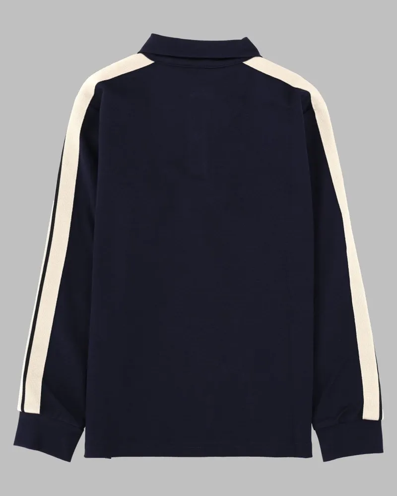 Palm Angels Milan Stitch Polo Shirt — Blue Blue