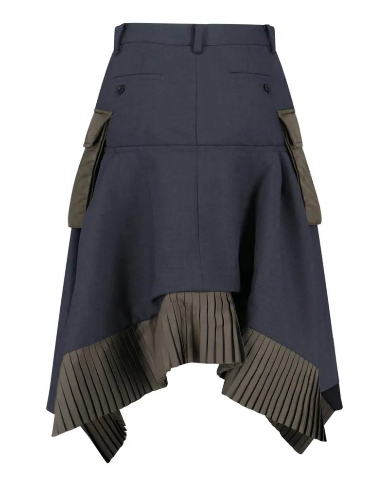 Sacai Women's Skirts Grey Polyester Navy