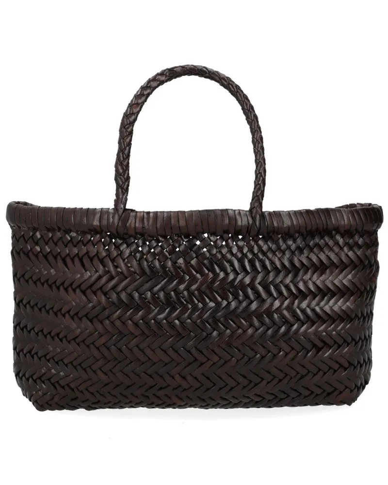 Dragon Diffusion Flat Gora Leather Tote Bag — Brown Brown