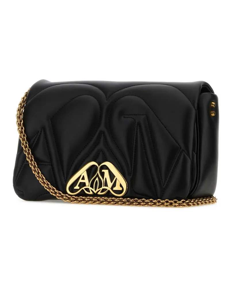 Alexander McQueen Women's Black Leather Small Seal Shoulder Bag Borse A Tracolla Black