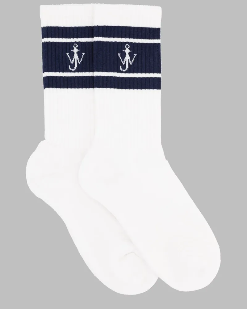 J.W.Anderson Women's Socks With Logo White Cotton White