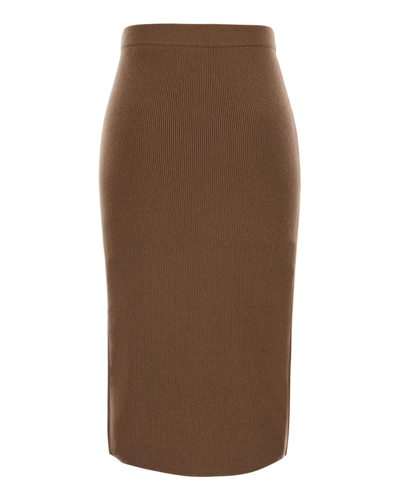 Max Mara Women's Skirt Mstzucca Brown Wool And Cashmere Brown