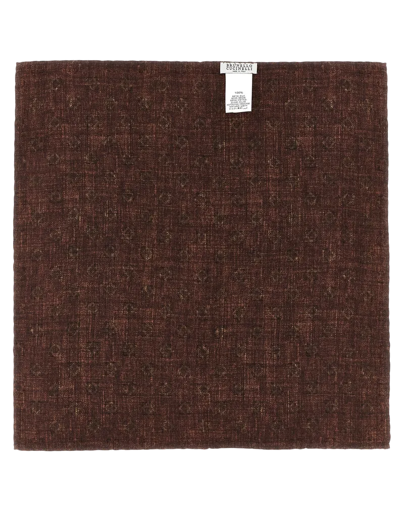 Brunello Cucinelli Men's Multicolor Silk Pocket Square Accessory Red