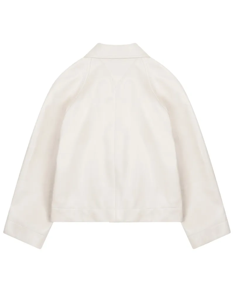 Bottega Veneta Lambskin Leather Jacket — White White