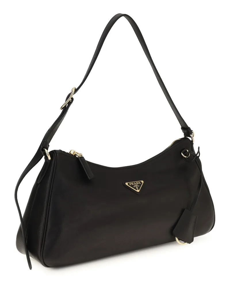Prada Women's Aimée Shoulder Bag Nero Lamb Ovis Aries Black