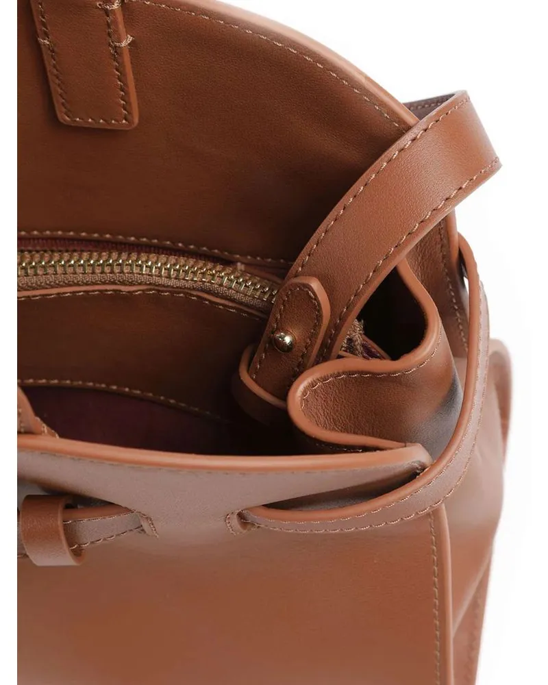Coccinelle Women's Handbag Cognac Smooth Leather Bags - Handbags Brown