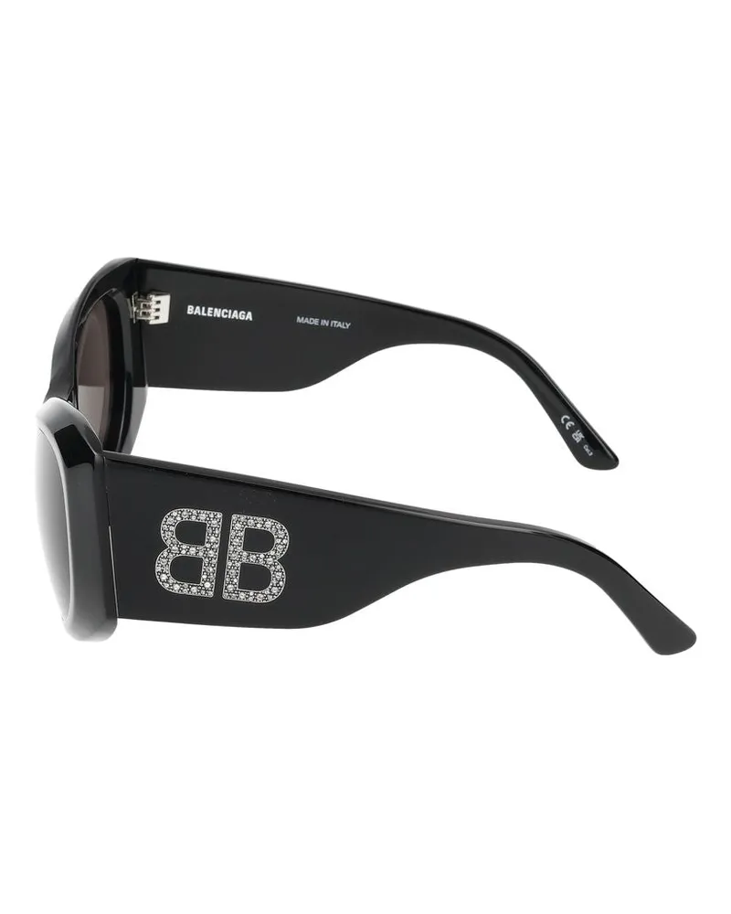 Balenciaga Women's Sunglasses  Bb0393s 005 Black Grey 21-145 Acetate Black
