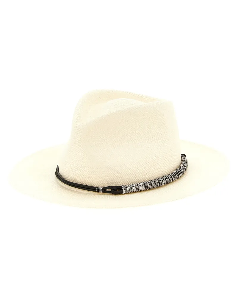 Brunello Cucinelli Women Beige Polyamide Fedora Accessory Beige