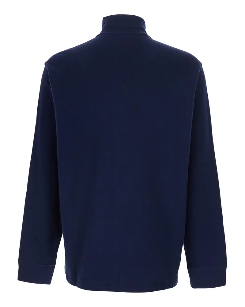 Ralph Lauren Men's Sweatshirt Half-Zip Blue Cotton Sweatshirts Sweater 