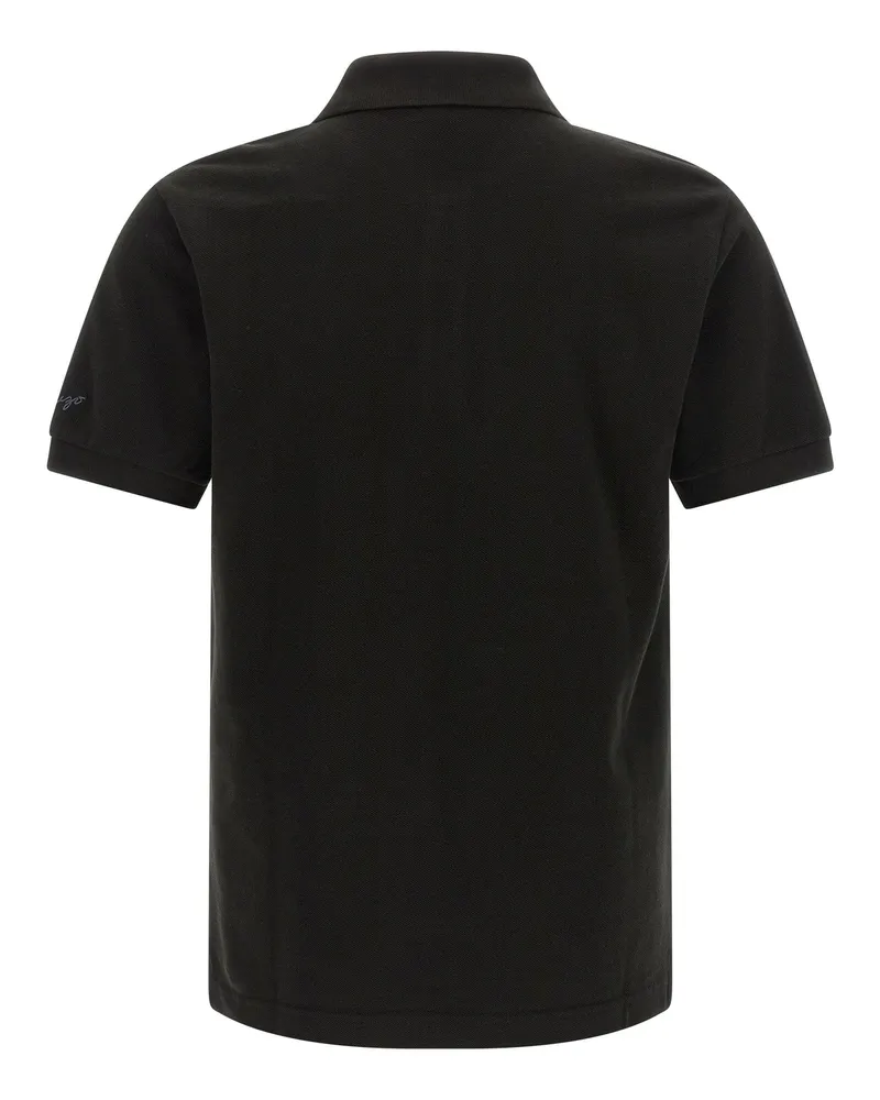 Kenzo Embroidered Tiger Logo Polo — Black Black