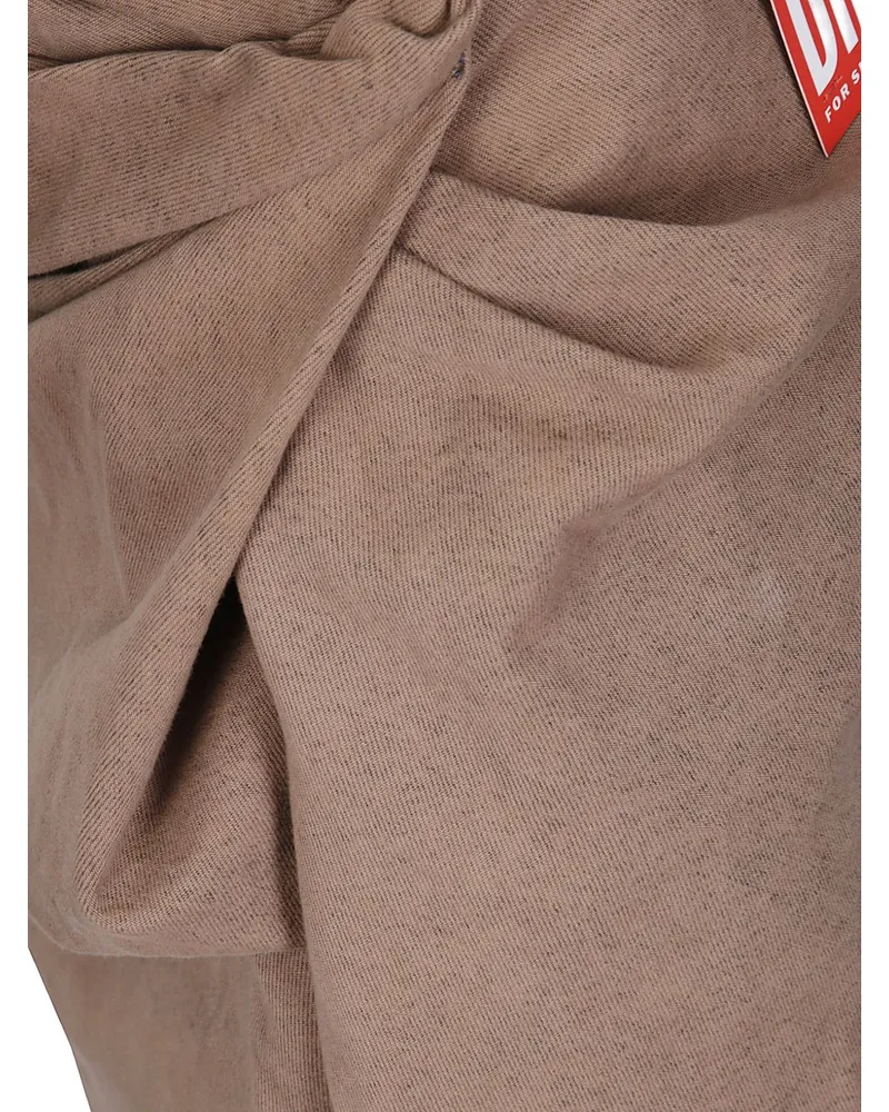 Diesel Draped Cotton Marl Skirt — Brown Brown
