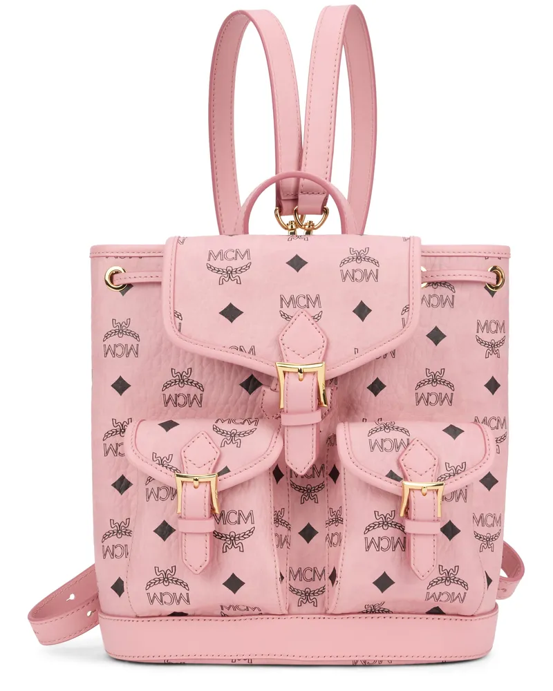 MCM Women's Backpack Synthetic Leather Soft Pink Polyurethane Backpacks Pink