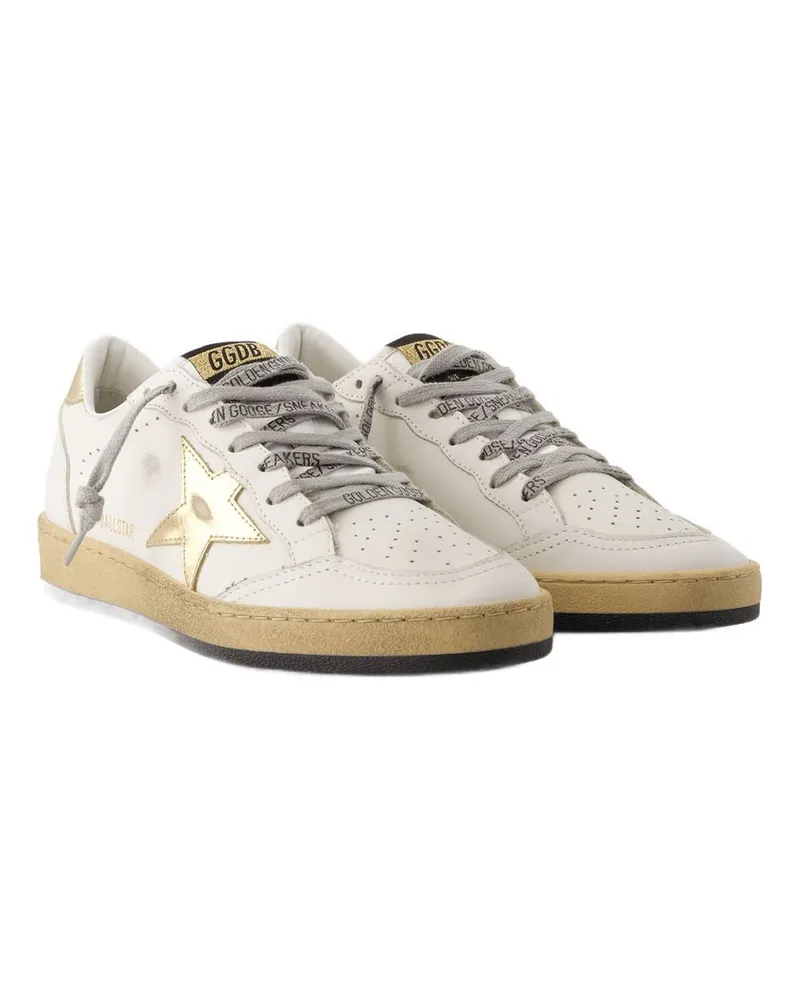 Golden Goose Women's Ballstar Sneakers - Golden Goose Leather White Ivory Calfskin Shoes White