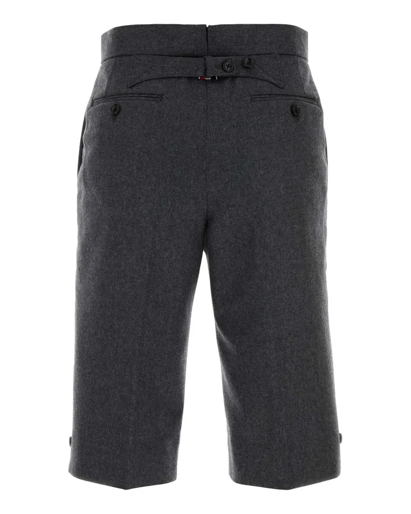 Thom Browne Women's Graphite Wool Bermuda Shorts Darkgrey Exterior Gray