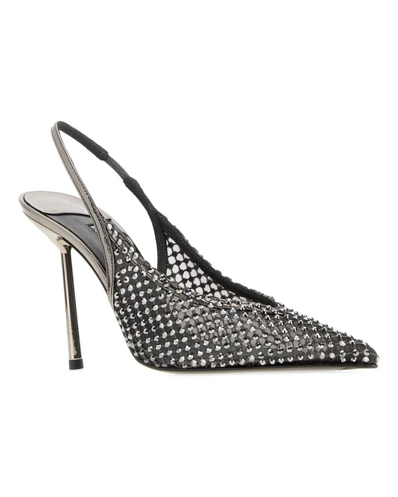 Le Silla Women's Embellished Mesh Gilda Pumps Argento Scarpe Con Tacco High Heel Shoes Silver