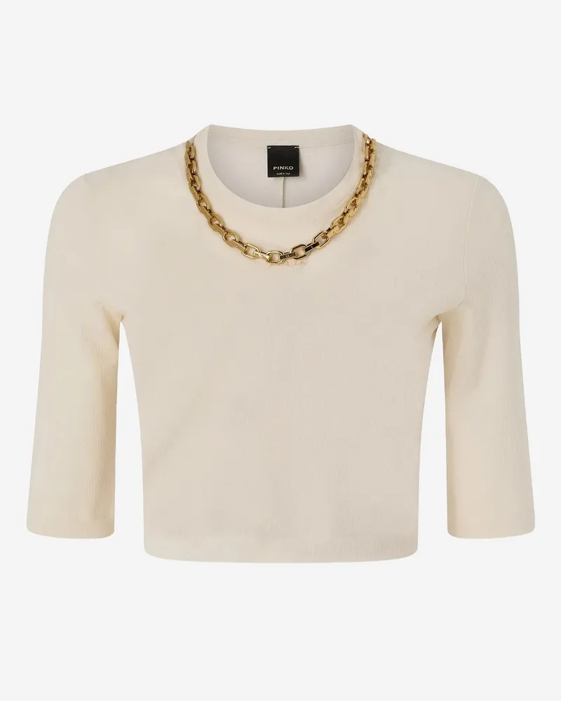 Pinko Women's Sweater Kimberly Ivory Cotton Ivory
