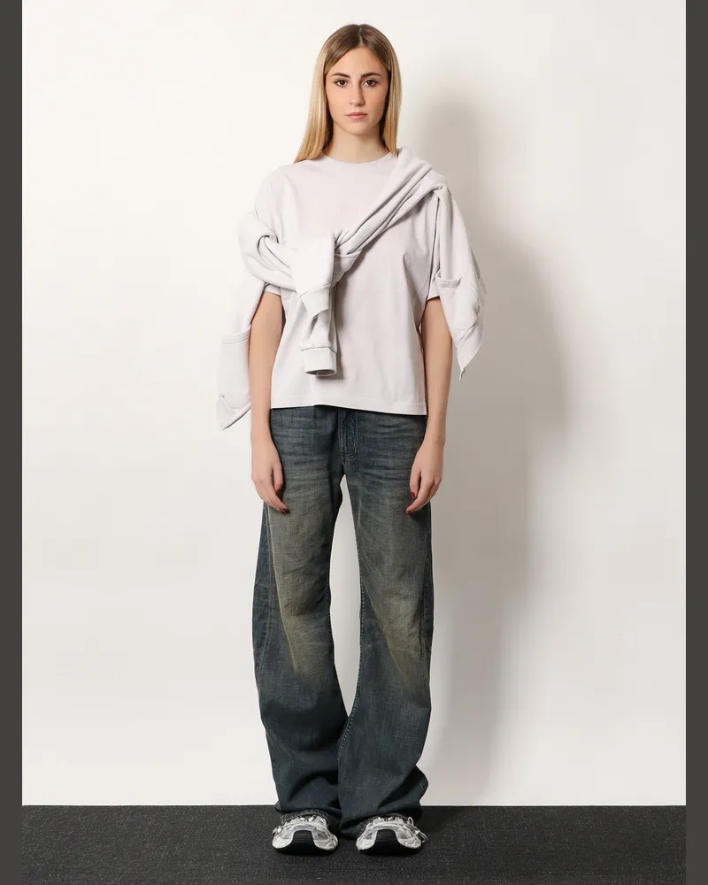 Balenciaga Women's Cotton T-Shirt Grey T-Shirts & Jerseys Gray