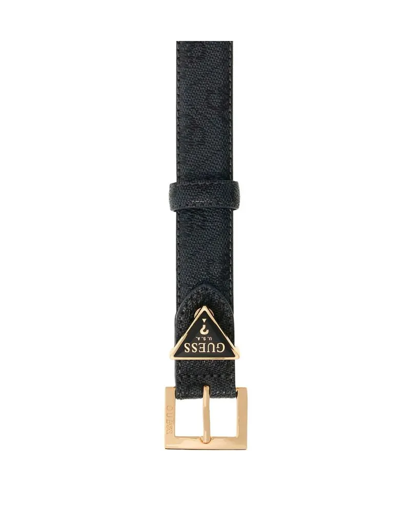 Guess Women's Belt Coal Logo Polyester Accessories Black