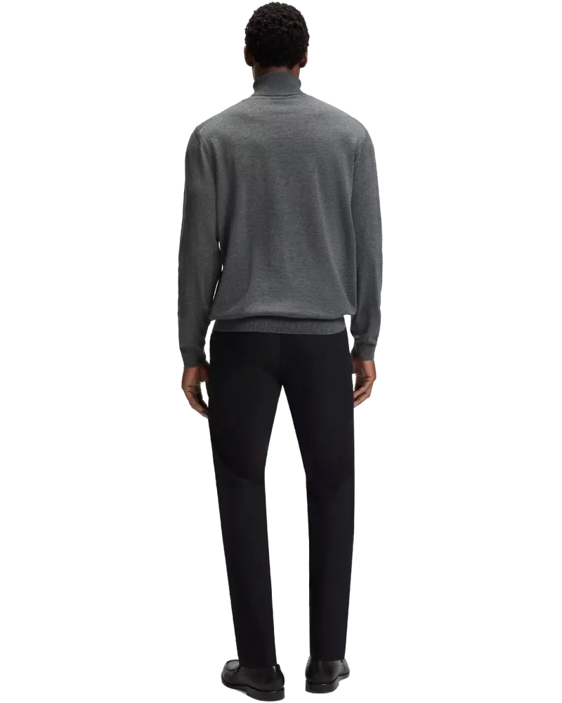 HUGO BOSS Men's Musso-P Turtleneck Sweater Grey Clothing > Knitwear Gray