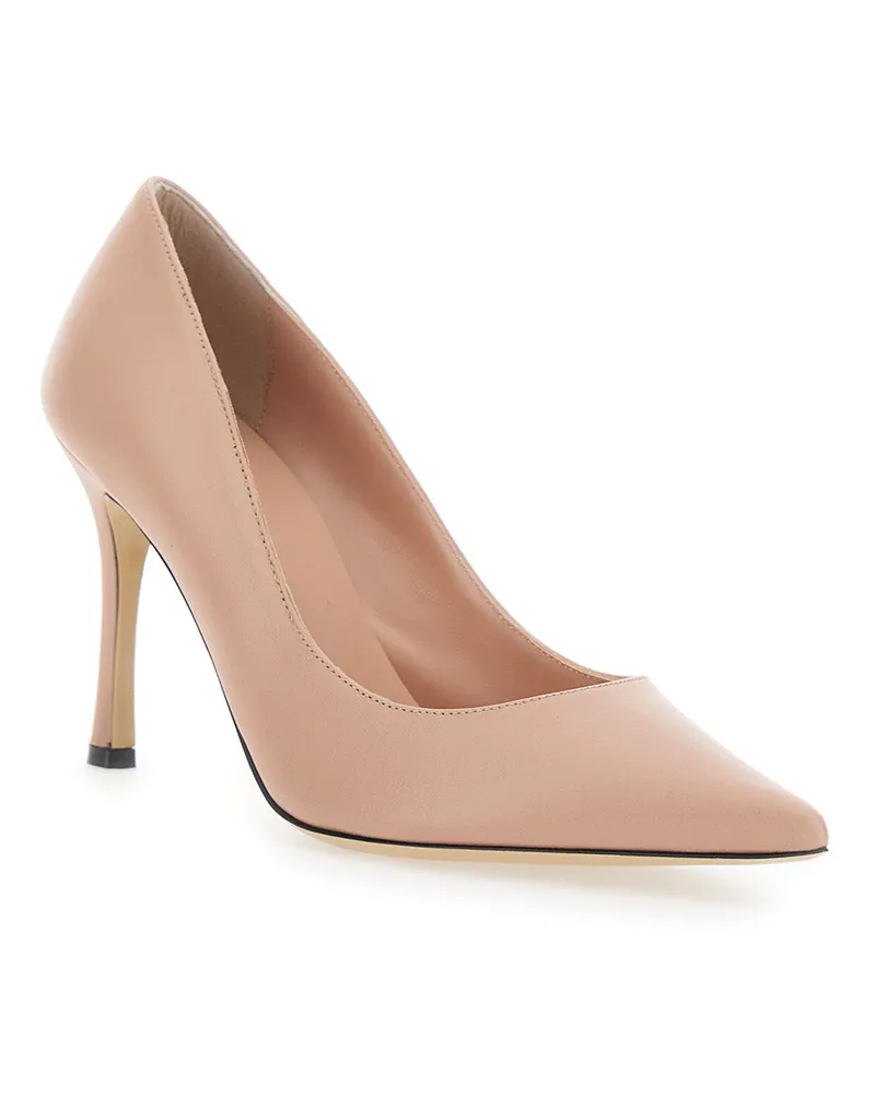 Pollini Women's Pointed Toe Stiletto Heels Pink Ecoleather Polyamide Pink
