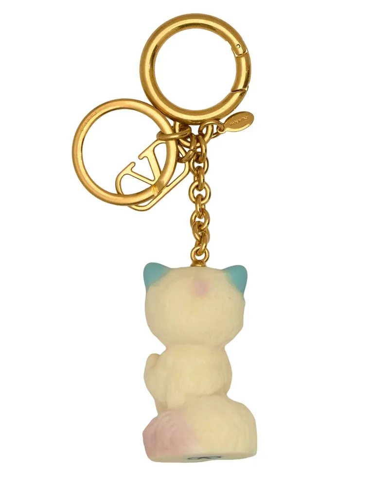 Valentino Garavani Women's Multicolor Metal And Nylon Le Chat De La Maison Keyring Antiquebrassmulticolor Plastic Materials Portachiavi Gold