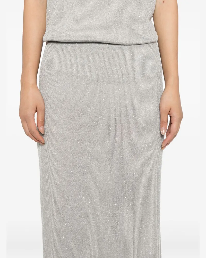 Tom Ford Sequined Long Skirt — Light grey Light