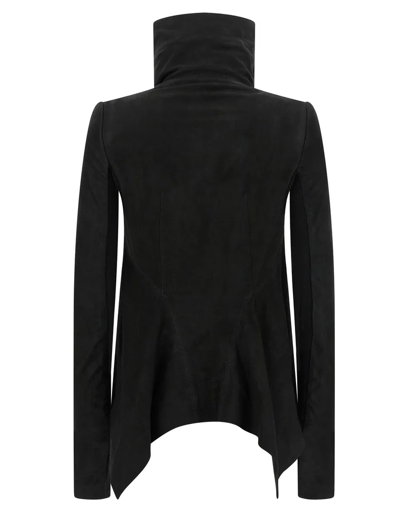 Rick Owens Lambskin Biker Jacket — Black Black