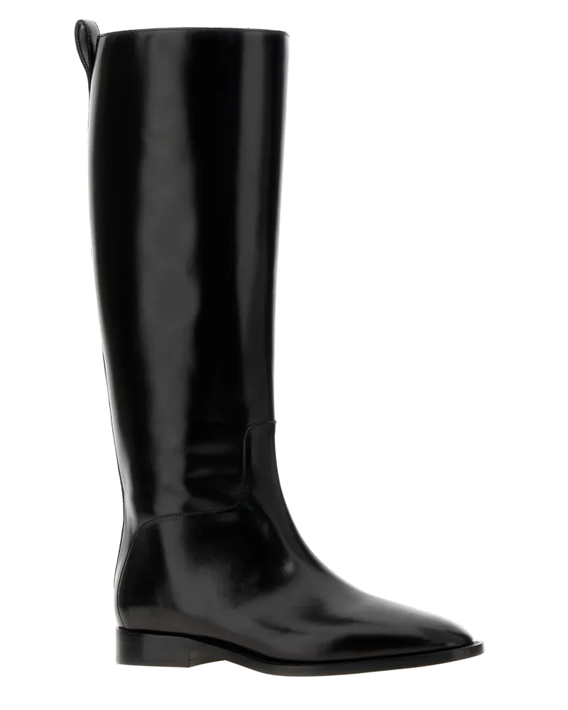 Jil Sander Women's Black Leather Lune Boots 001 Stivali Black