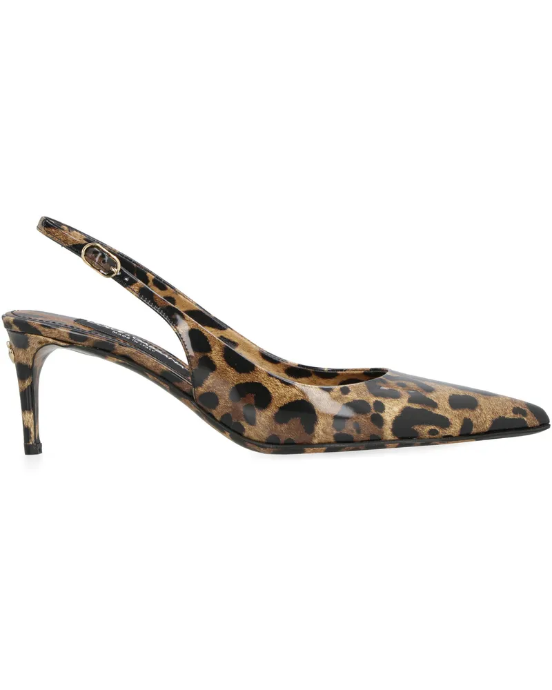 Dolce & Gabbana Lollo Slingback Heel — Beige Beige