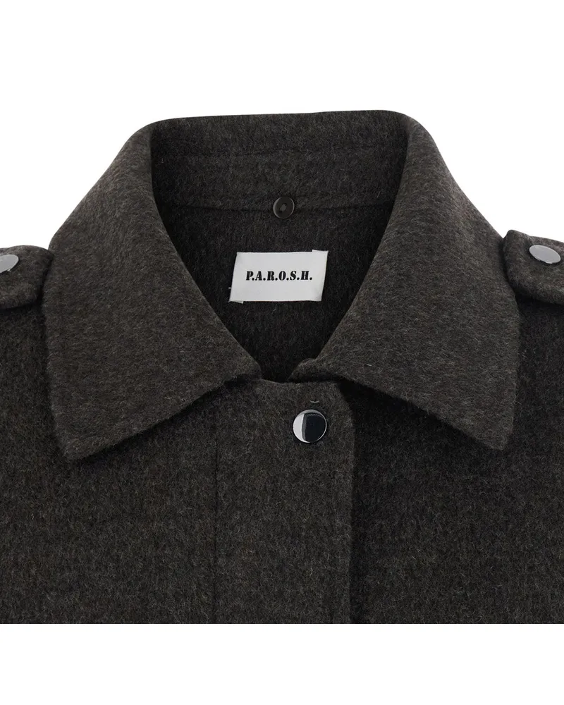 P.A.R.O.S.H. P.A.R.O H. Wool Coat — Brown Brown