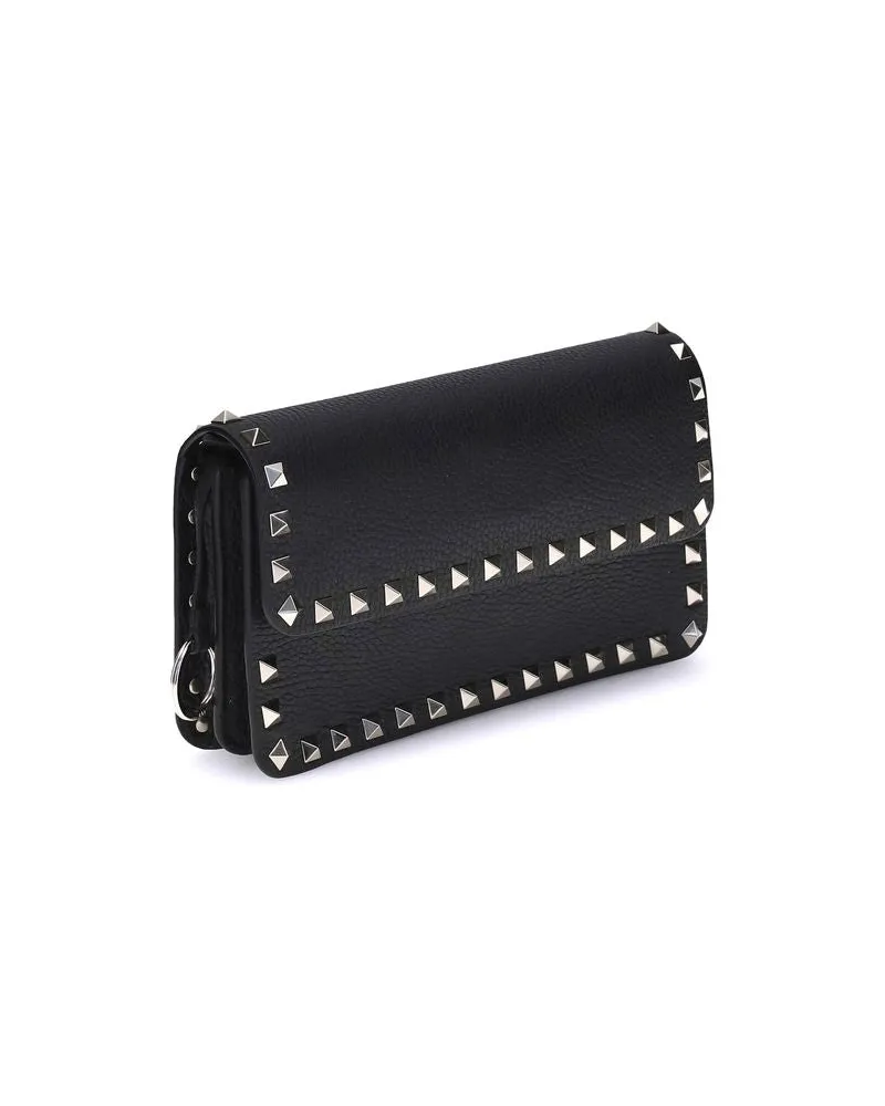 Valentino Garavani Women's Black Calf Leather Bos Taurus Wallet Black