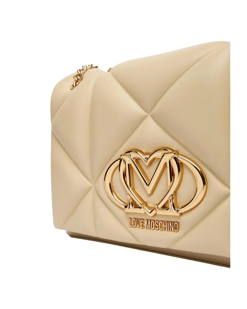 Moschino Women's Beige Artificial Leather Handbag Bag Beige
