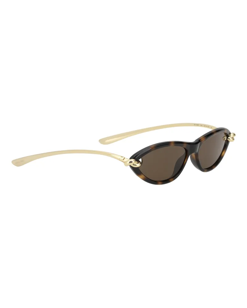 Bottega Veneta Women's Sunglasses With Knot Detail Havana Havana-Gold-Brown Plastic Havana/gold/brown Brown