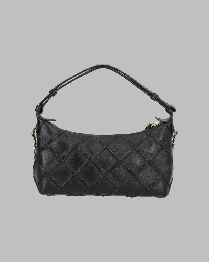 Tory Burch Fleming Lambskin Leather Clutch — Black Black