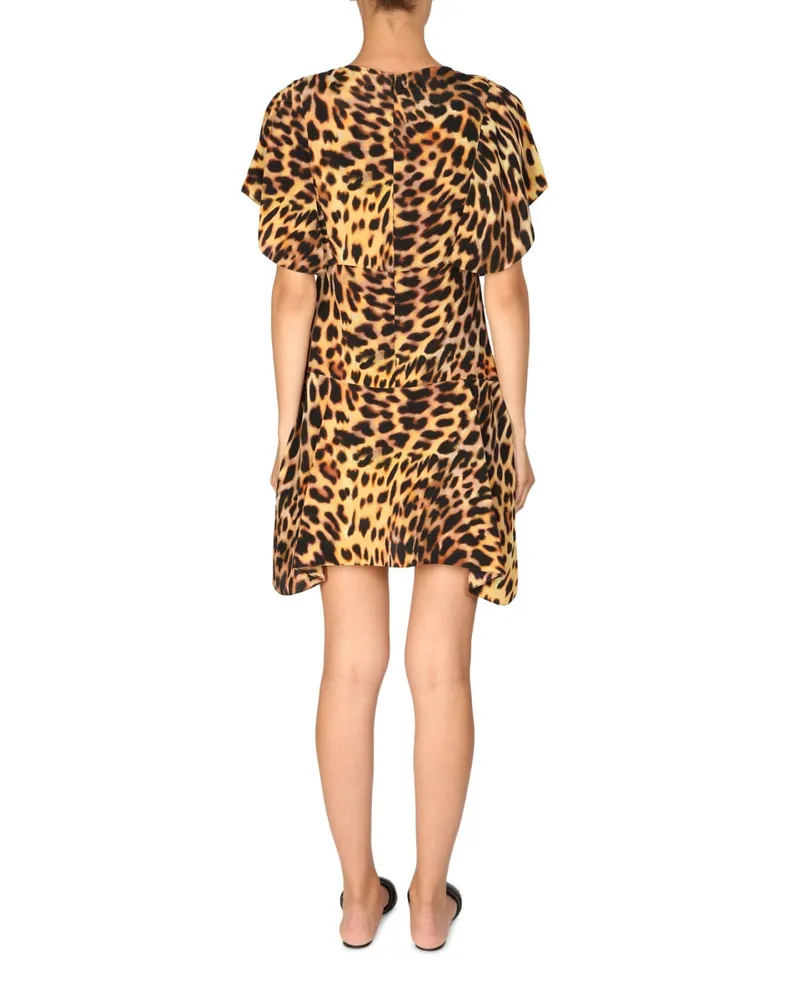 Stella McCartney Spotted Animalier Print Mini Dress — Multicolor Multicolor