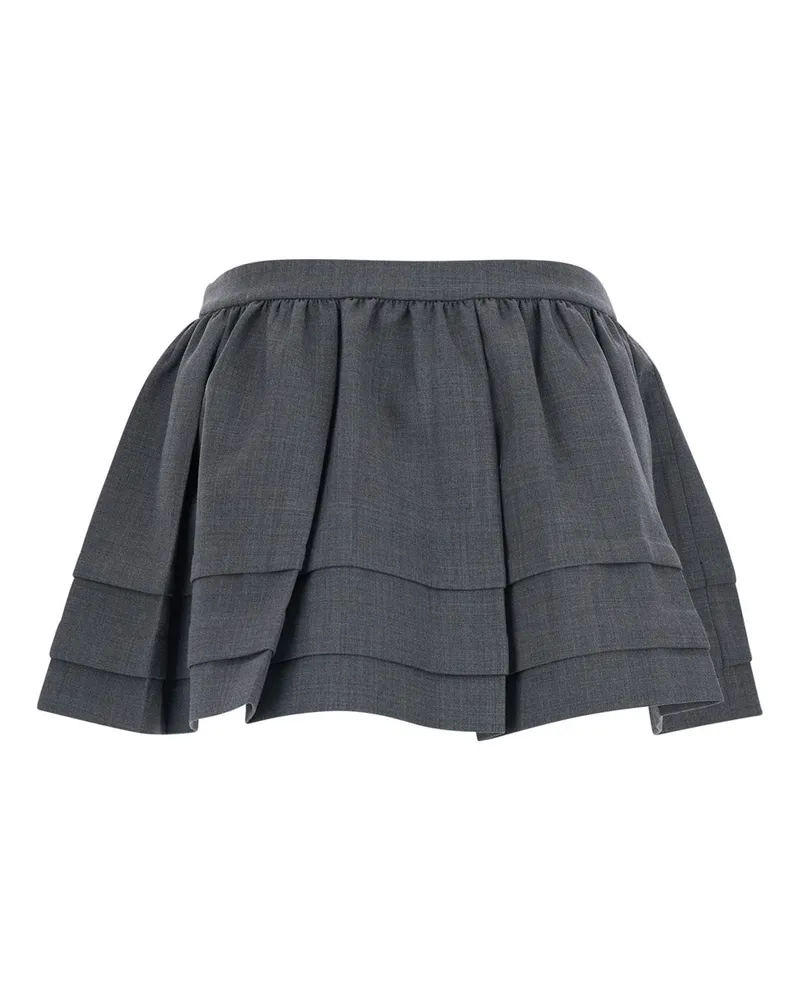 SHUSHU/TONG Wool-Blend Pleated Skirt — Gray Gray