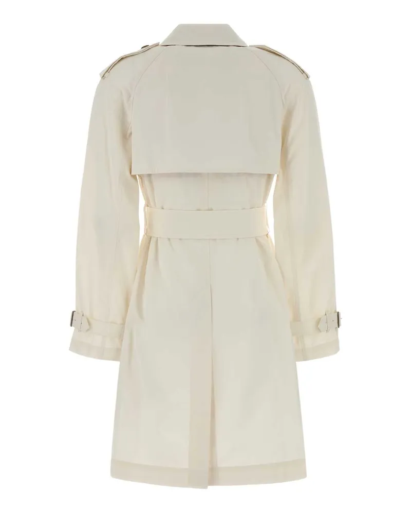 Burberry Women's Ivory Cotton Belgravia Trench Coat Seashellwhite Exterior White