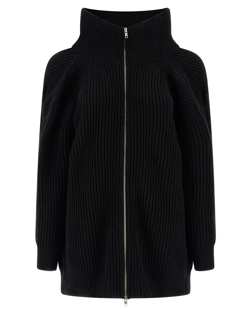 Maison Margiela Women Black Wool Short Dress Black
